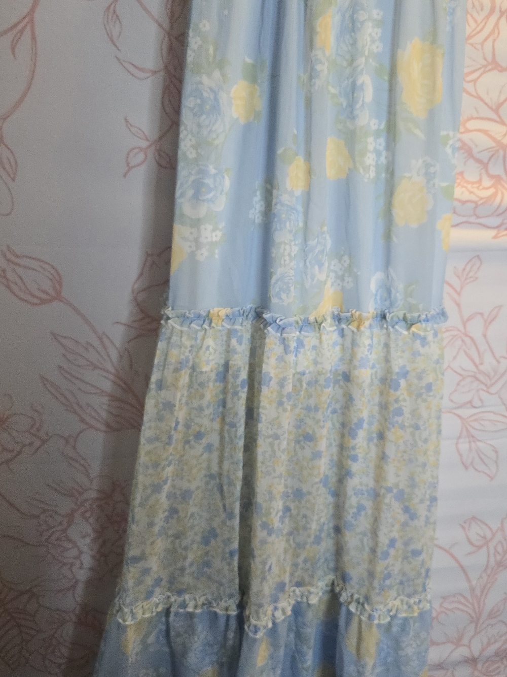 Altar'd State Light Blue Floral Maxi Dress with Yellow Blooms - Picture 4 of 7